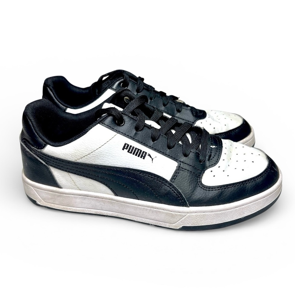 Puma Classic Black White Sneakers Dribble Lace Up Basketball Size US 7